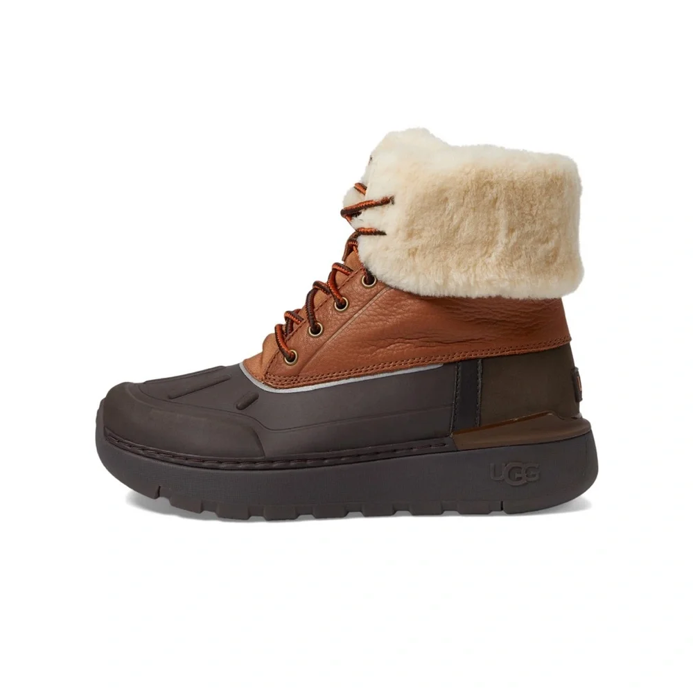 UGG Cream and Brown Shearling Boots like new!
